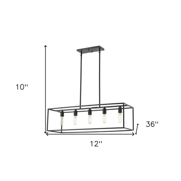 Homeroots Cobar 5-light Matte Black Island Pendant   398153