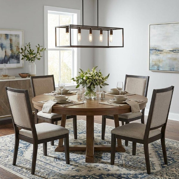 Metal Five Bulb Dimmable Flush Mount Ceiling Fixture for Modern Living and Dining Rooms