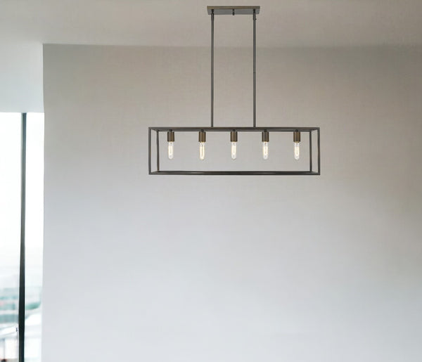 Homeroots Cobar 5-light Soil-rubbed Bronze Island Pendant   398154