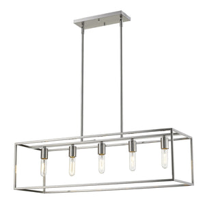 Homeroots Cobar 5-light Satin Nickel Island Pendant   398155