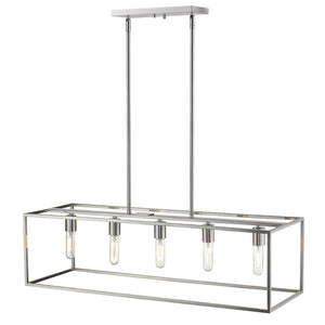 Homeroots Cobar 5-light Satin Nickel Island Pendant   398155