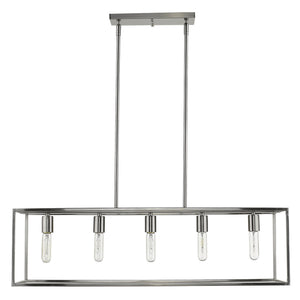 Homeroots Cobar 5-light Satin Nickel Island Pendant   398155