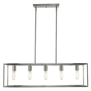 Homeroots Cobar 5-light Satin Nickel Island Pendant   398155