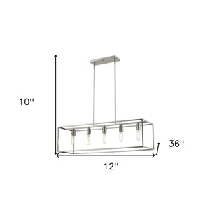 Homeroots Cobar 5-light Satin Nickel Island Pendant   398155
