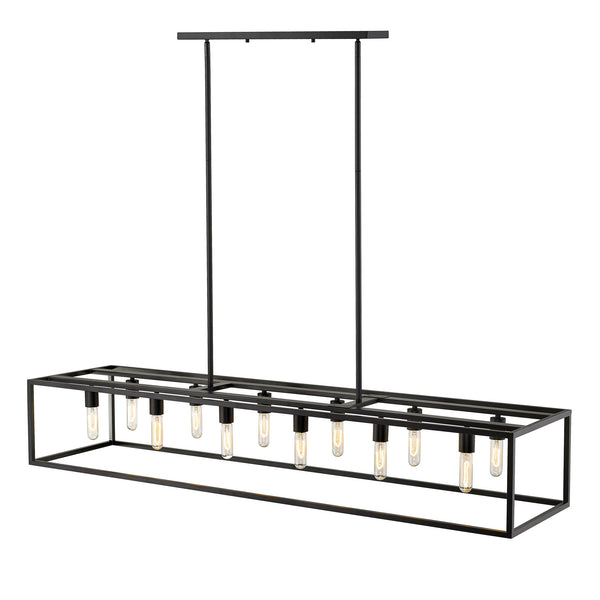 Homeroots Cobar 12-light Matte Black Island Pendant   398156