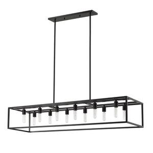 Homeroots Cobar 12-light Matte Black Island Pendant   398156
