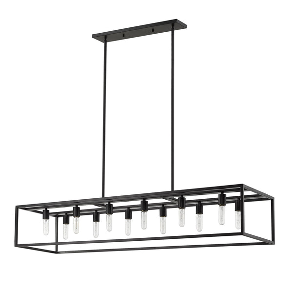 Homeroots Cobar 12-light Matte Black Island Pendant   398156