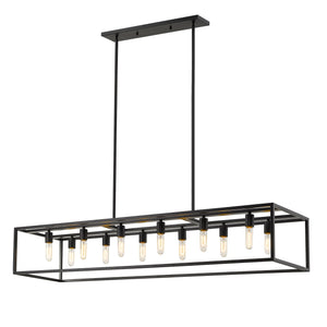 Homeroots Cobar 12-light Matte Black Island Pendant   398156