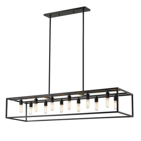 Homeroots Cobar 12-light Matte Black Island Pendant   398156