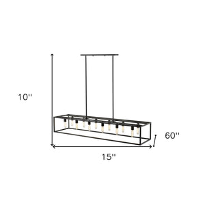 Homeroots Cobar 12-light Matte Black Island Pendant   398156