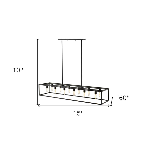 Homeroots Cobar 12-light Matte Black Island Pendant   398156