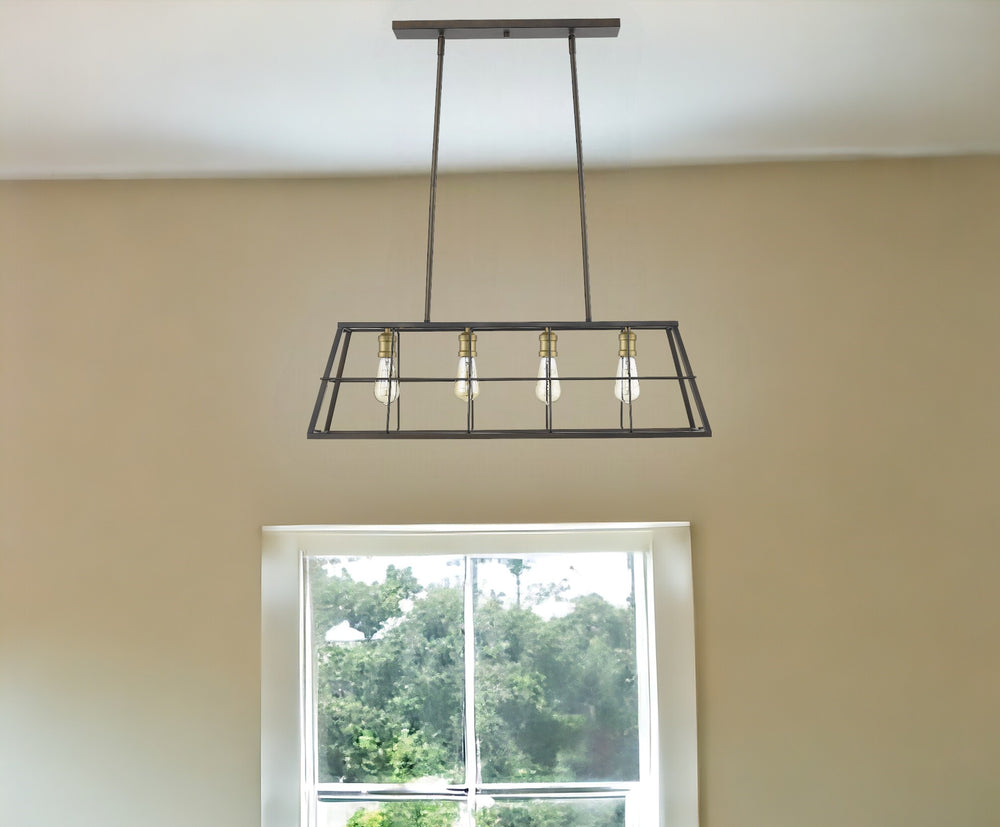 Homeroots Charley 4-light Oil-rubbed Bronze Pendant   398164