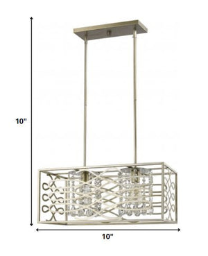 Homeroots Brax 2-light Washed Gold Island Pendant With Crystal Accents   398166