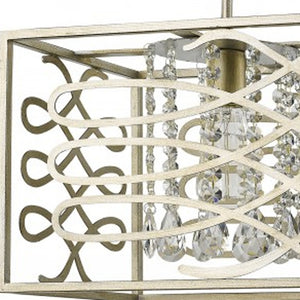 Homeroots Brax 2-light Washed Gold Island Pendant With Crystal Accents   398166