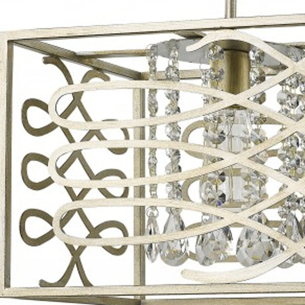 Homeroots Brax 2-light Washed Gold Island Pendant With Crystal Accents   398166