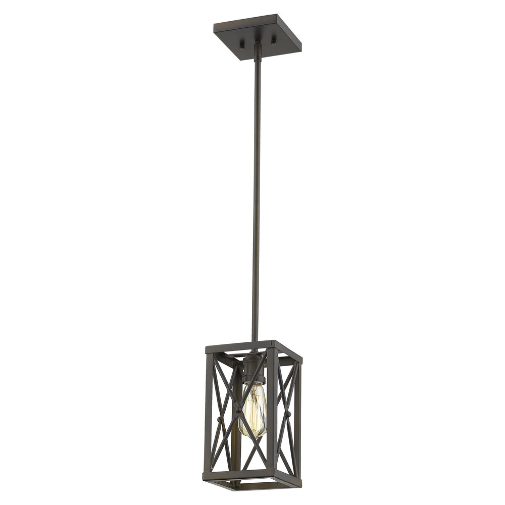 Homeroots Bronze Metal Geometric Mini Pendant Hanging Light   398170