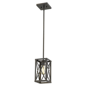 Homeroots Bronze Metal Geometric Mini Pendant Hanging Light   398170