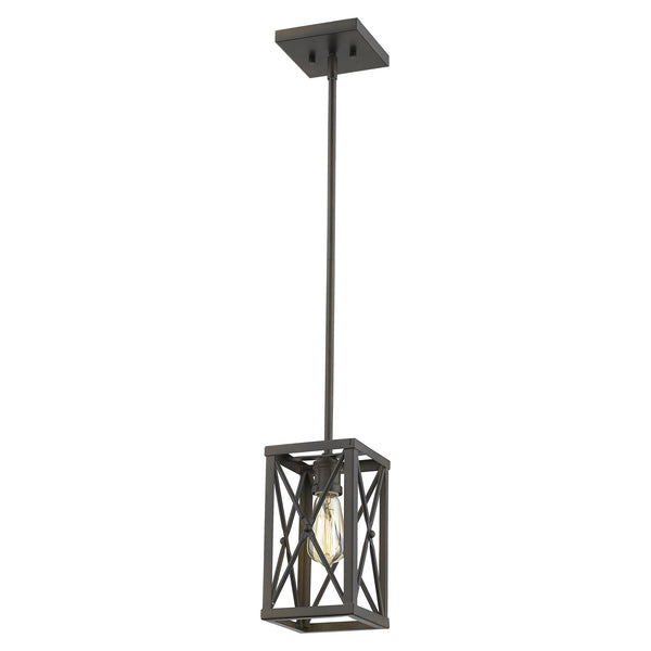 Homeroots Bronze Metal Geometric Mini Pendant Hanging Light   398170