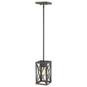 Homeroots Bronze Metal Geometric Mini Pendant Hanging Light   398170