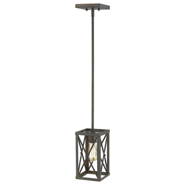 Homeroots Bronze Metal Geometric Mini Pendant Hanging Light   398170