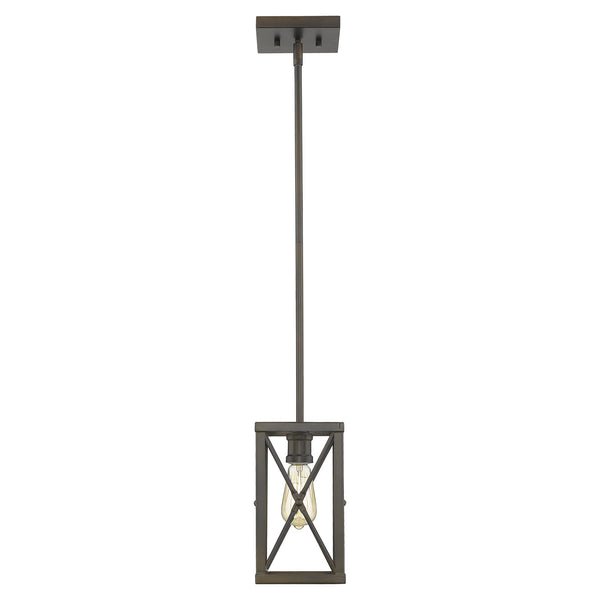 Homeroots Bronze Metal Geometric Mini Pendant Hanging Light   398170