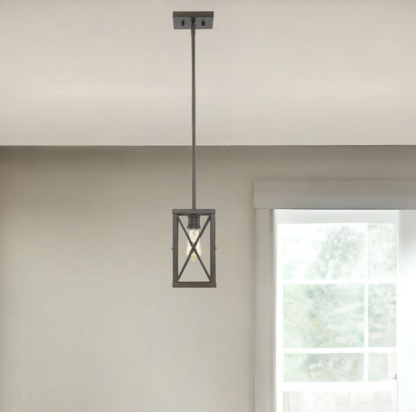 Homeroots Bronze Metal Geometric Mini Pendant Hanging Light   398170
