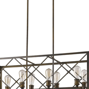 HomeRoots Brooklyn 8-Light Pendant Lamp - Modern Industrial Design in Oil-Rubbed Bronze for Kitchen or Dining 398172
