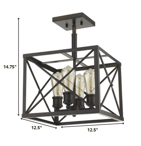 Homeroots Brooklyn 4-light Oil-rubbed Bronze Convertible Pendant   398173