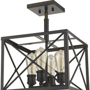 Homeroots Brooklyn 4-light Oil-rubbed Bronze Convertible Pendant   398173