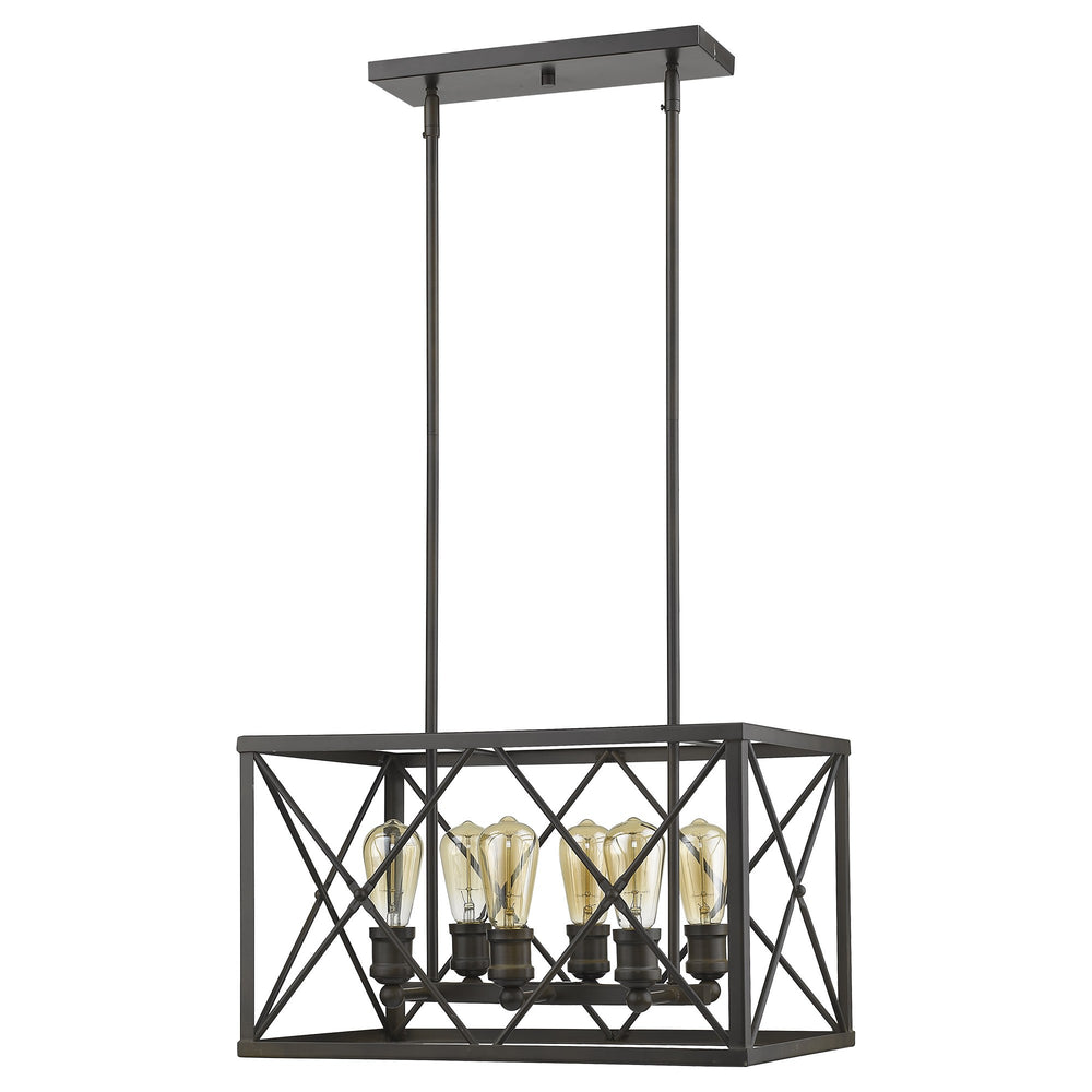 Homeroots Brooklyn 6-light Oil-rubbed Bronze Pendant   398174