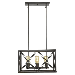 HomeRoots Brooklyn 6-Light Pendant in Oil-Rubbed Bronze - Industrial-Modern Design for Dining & Kitchen Spaces 398174