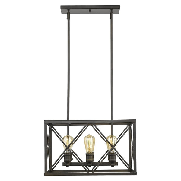 HomeRoots Brooklyn 6-Light Pendant in Oil-Rubbed Bronze - Industrial-Modern Design for Dining & Kitchen Spaces 398174