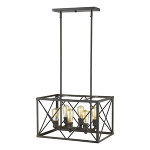 HomeRoots Brooklyn 6-Light Pendant in Oil-Rubbed Bronze - Industrial-Modern Design for Dining & Kitchen Spaces 398174