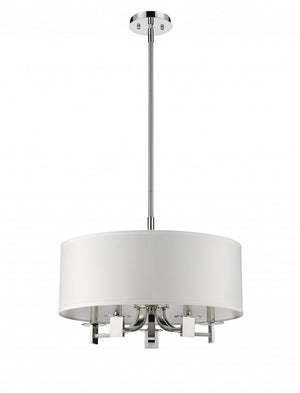 HomeRoots Silver Five-light Dimmable Flush Fixture with Crisp White Shades for Modern Spaces 398178