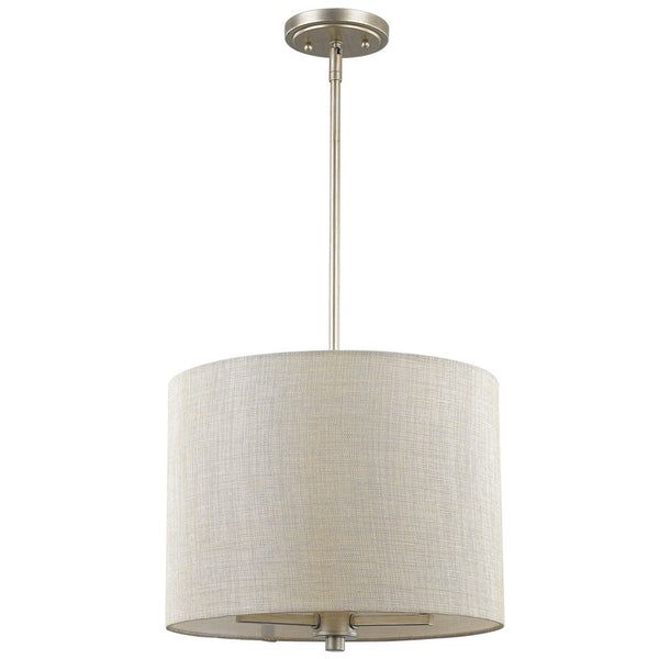 Homeroots Daria 3-light Washed Gold Pendant With Washed Gold And White Drum Shade   398179