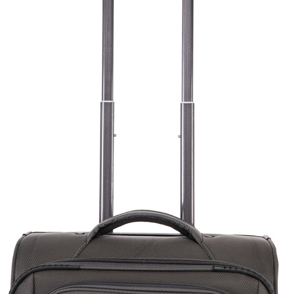 English Elm 3-piece Soft Shell Luggage Set with Swivel Wheels Telescopic Handle and Password Lock Grey T3292P343342