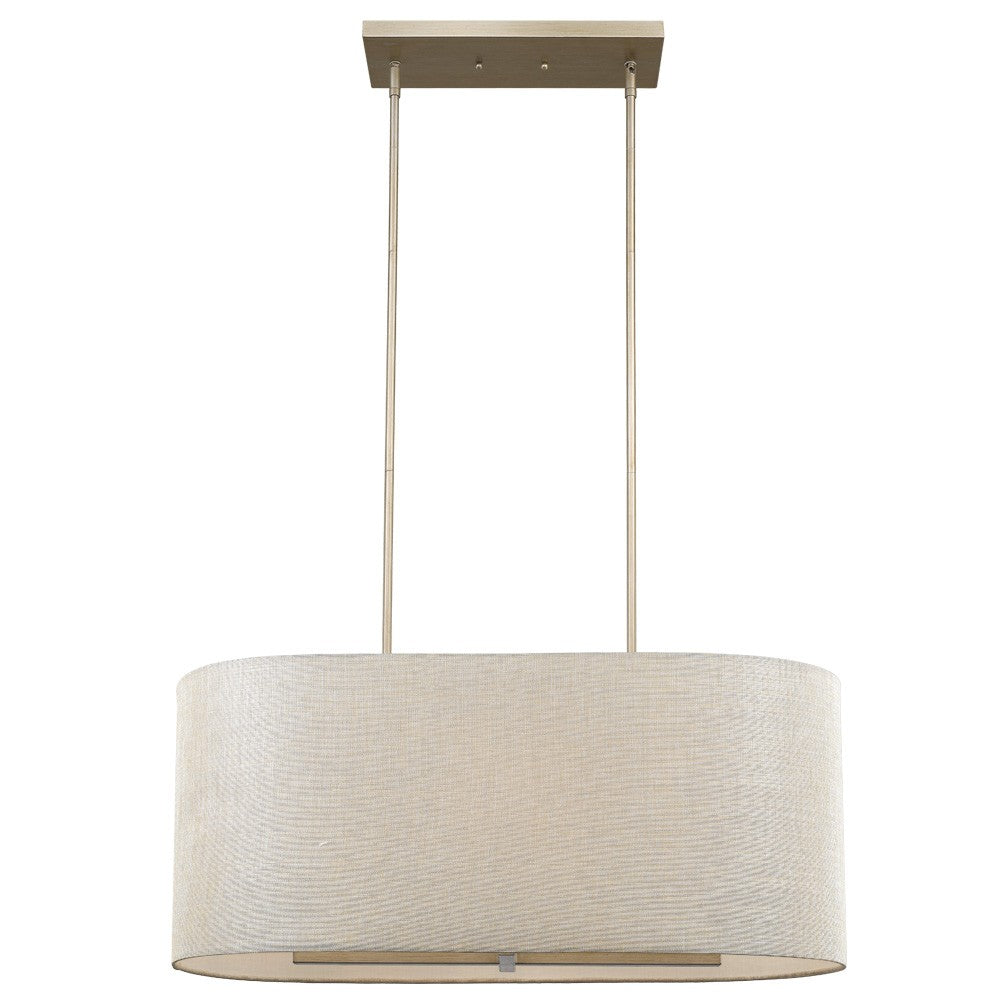 Homeroots Daria 6-light Washed Gold Island Pendant With Washed Gold And White Shade   398180