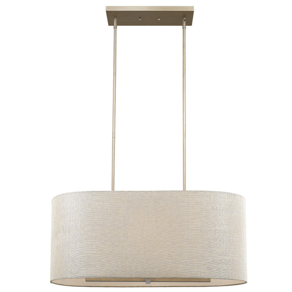 Homeroots Daria 6-light Washed Gold Island Pendant With Washed Gold And White Shade   398180