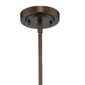 Homeroots Antique Bronze Hanging Light With Glass Dome Shade   398182