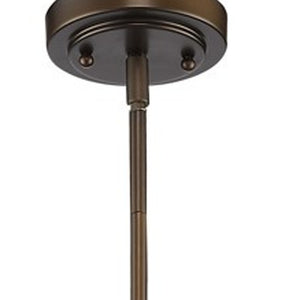 Homeroots Antique Bronze Hanging Light With Glass Dome Shade   398182