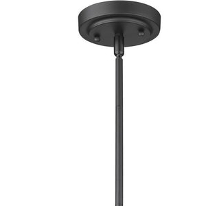 Homeroots Matte Black Hanging Light With Dome Shade   398183