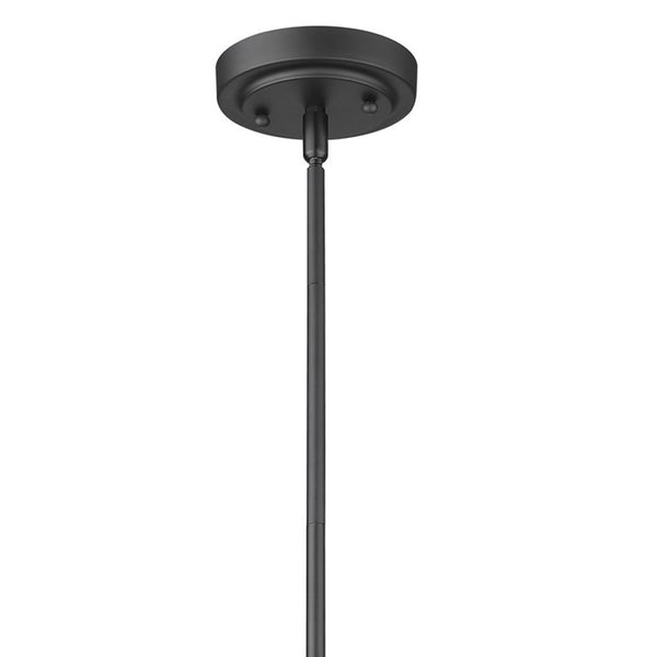 Homeroots Matte Black Hanging Light With Dome Shade   398183