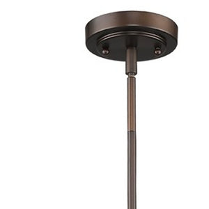 Homeroots Antique Bronze Hanging Light With Dome Shade   398184