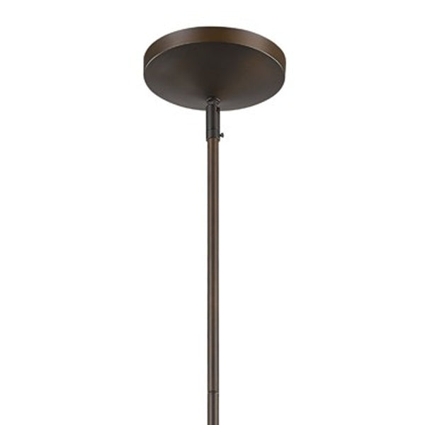 Homeroots Greta 1-light Oil-rubbed Bronze Pendant With Gloss White Interior And Etched Glass Shade   398188