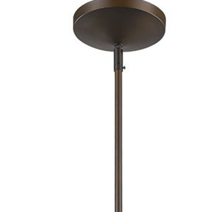 Homeroots Greta 1-light Oil-rubbed Bronze Pendant With Gloss White Interior And Etched Glass Shade   398188