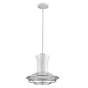 Homeroots Newport 1-light White Pendant With Polished Nickel Louver   398190