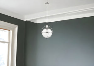Homeroots Kassian 1-light Satin Nickel Pendant   398192
