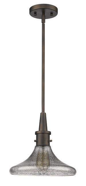 Homeroots Antique Bronze Hanging Light With Pebbled Glass Shade   398193