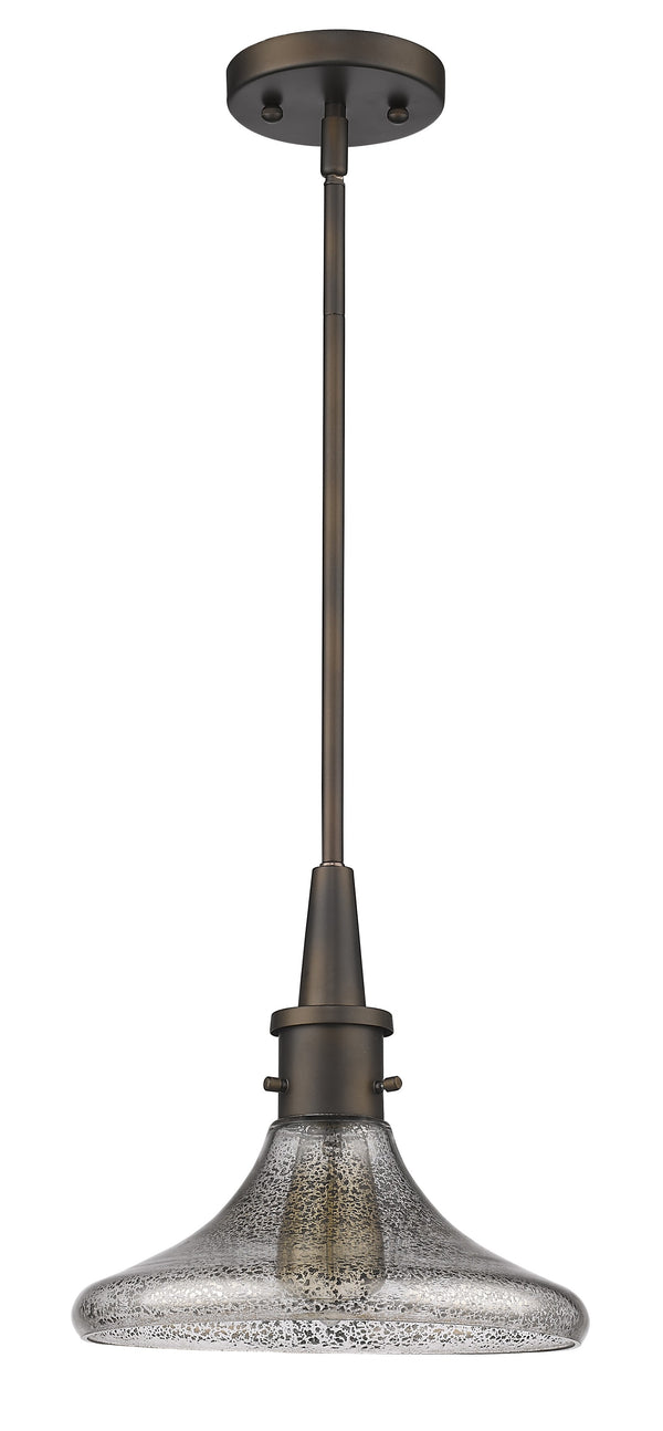 Homeroots Antique Bronze Hanging Light With Pebbled Glass Shade   398193