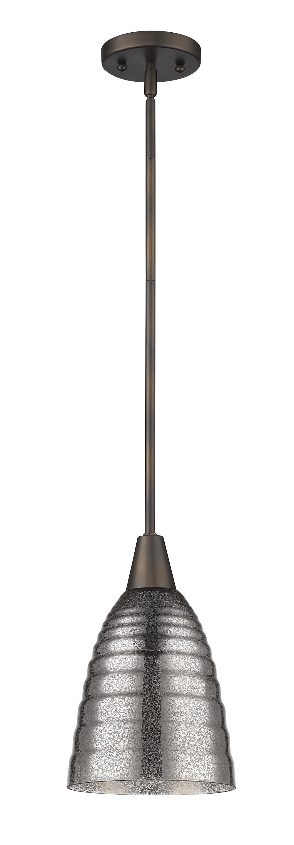 Homeroots Bronze Hanging Light With Ribbed Pebbled Glass Shade   398194